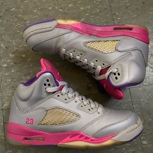 Jordan 5 retro cement grey/pink GS